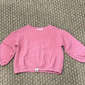 Zara Pink Textured Sweatshirt with Oversized Fit, size 4-5 toddler girl